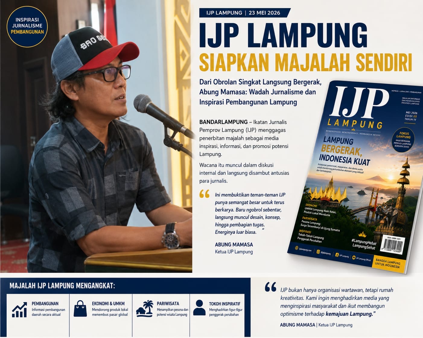 Siap Terbitkan Majalah, IJP Lampung : Wadah Jurnalisme dan Roadmap Pembangunan Lampung