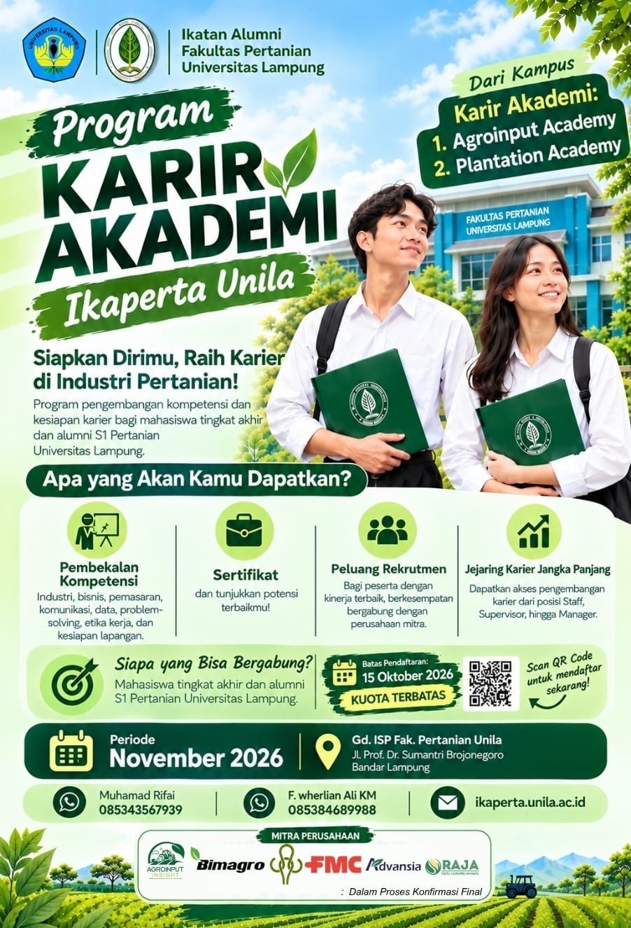 Karir Akademi Ikaperta Unila Siapkan Talenta Muda Pertanian Siap Kerja