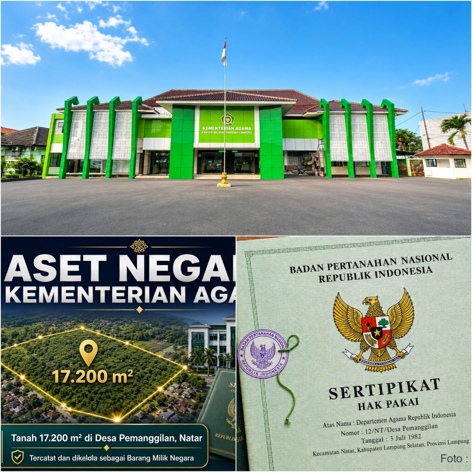 Kemanag Lampung Tegaskan Kepemilikan Aset Tanah di Natar